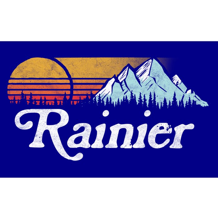 Retro Vibe Mount Rainier Gift Vintage Mountains And Sun Bumper Sticker