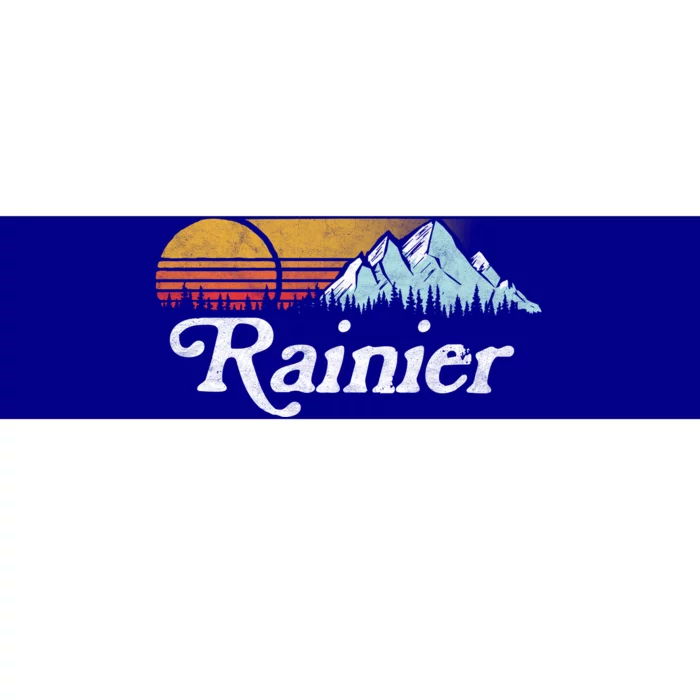 Retro Vibe Mount Rainier Gift Vintage Mountains And Sun Bumper Sticker