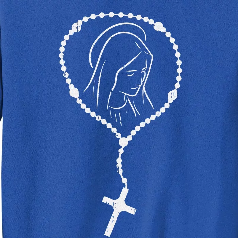 Rosary Virgin Mary God Jesus Faith Religious Catholic Gift Tall Sweatshirt