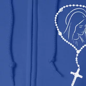 Rosary Virgin Mary God Jesus Faith Religious Catholic Gift Full Zip Hoodie