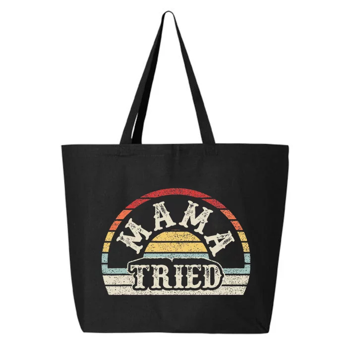 Retro Vintage Mama Tried Country Outlaw Music 25L Jumbo Tote