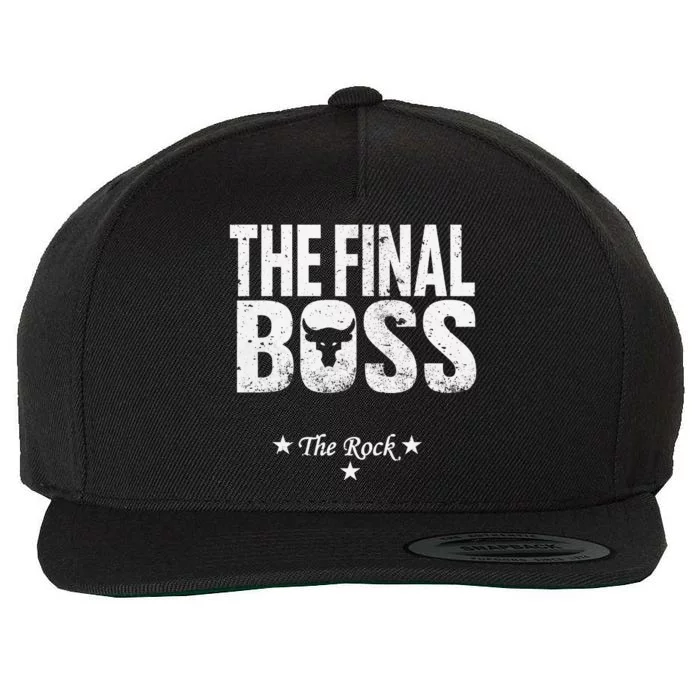 Rock Vintage Music Boss Final White Wool Snapback Cap