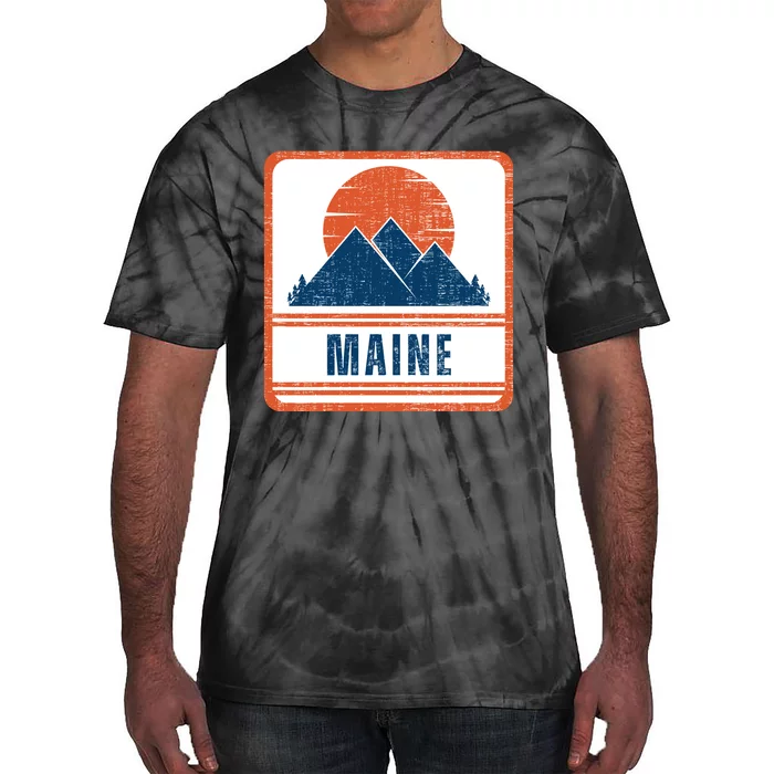 Retro Vintage Maine USA Mountain Gift For Men Tie-Dye T-Shirt