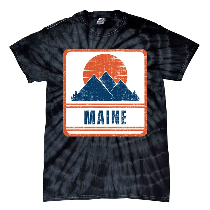 Retro Vintage Maine USA Mountain Gift For Men Tie-Dye T-Shirt