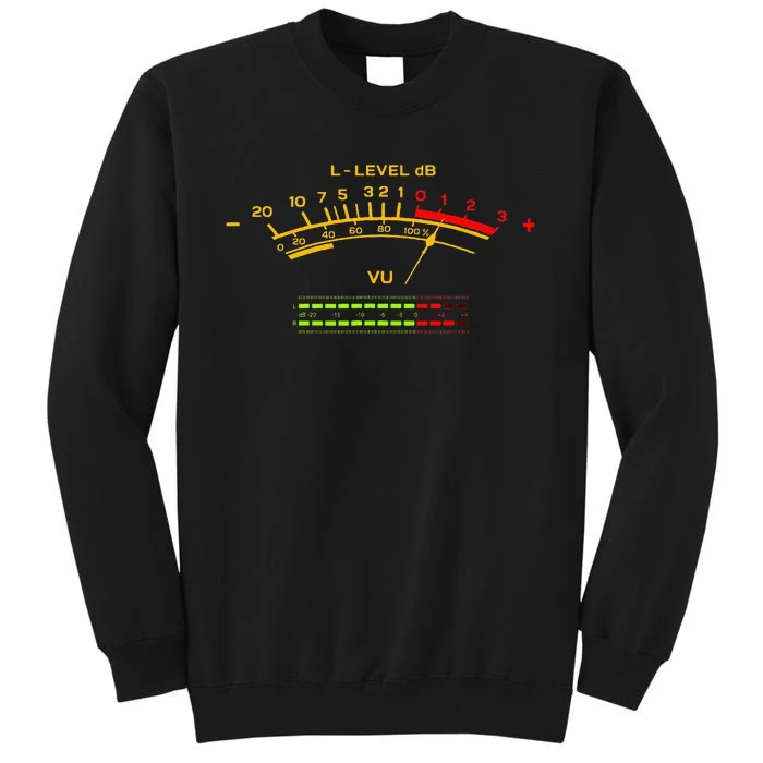 Retro Vu Meter Vintage Hifi Audio Stereo Music Sound Tall Sweatshirt