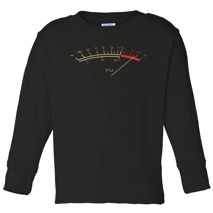 Retro VU Meter Hi Fi Vintage Stereo Music Lover Gift Toddler Long Sleeve Shirt