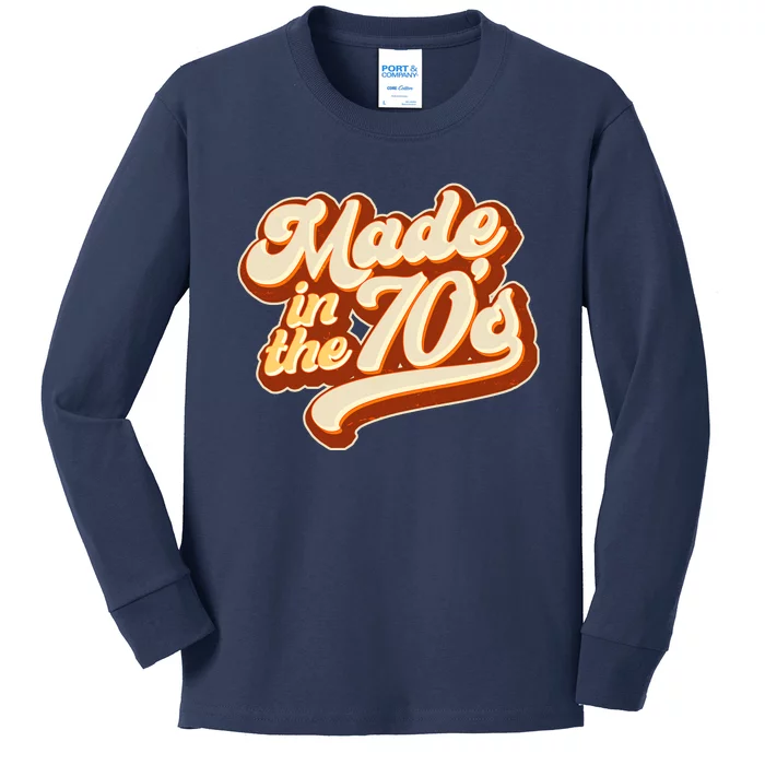 Retro Vintage Maded In The 70s 1970s Kids Long Sleeve Shirt