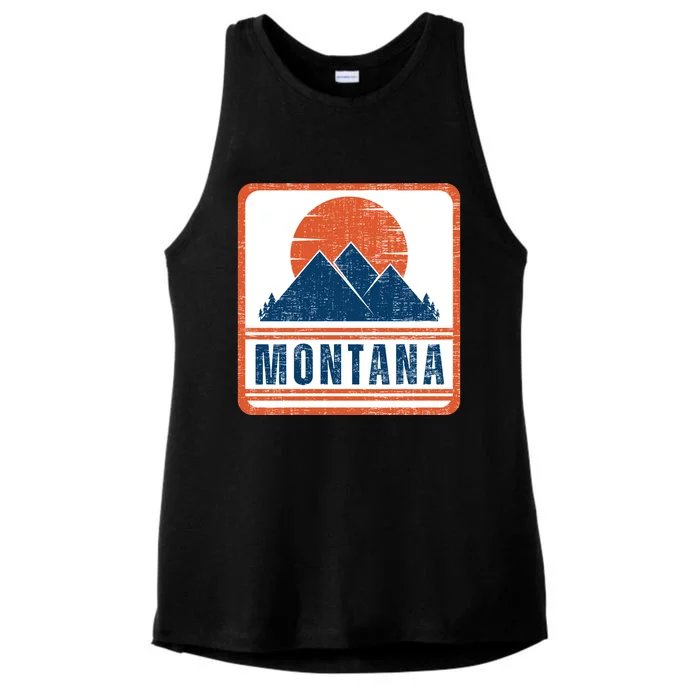 Retro Vintage Montana USA Mountain Gift For Men Ladies Tri-Blend Wicking Tank