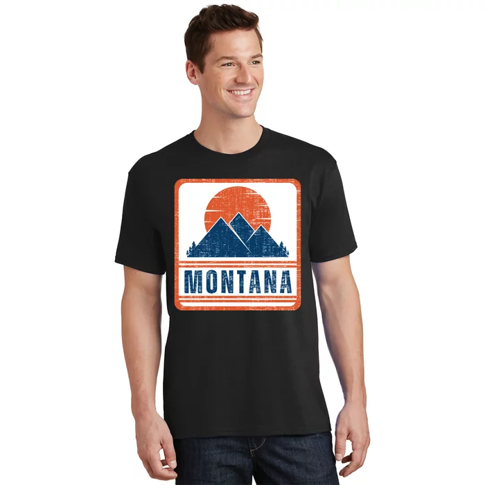 Retro Vintage Montana USA Mountain Gift For Men T-Shirt