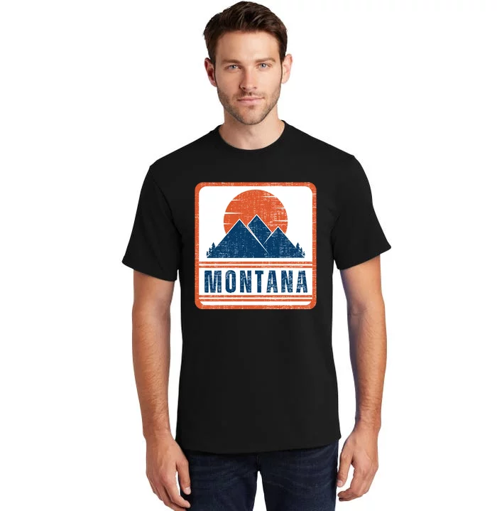 Retro Vintage Montana USA Mountain Gift For Men Tall T-Shirt