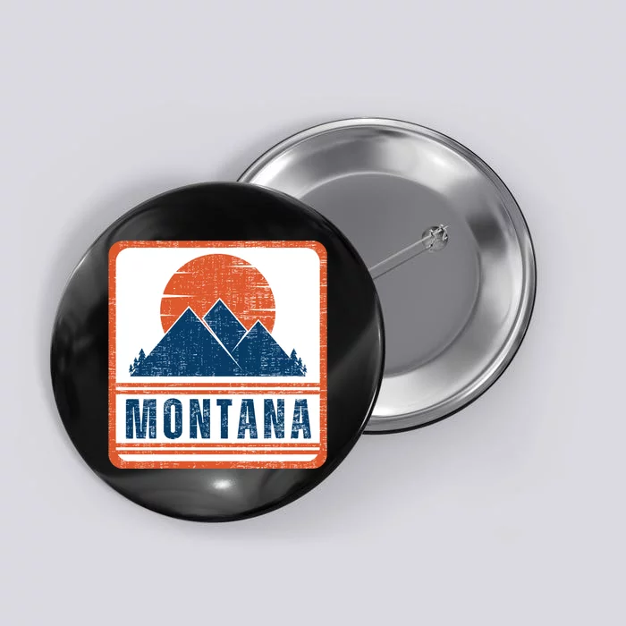 Retro Vintage Montana USA Mountain Gift For Men Button