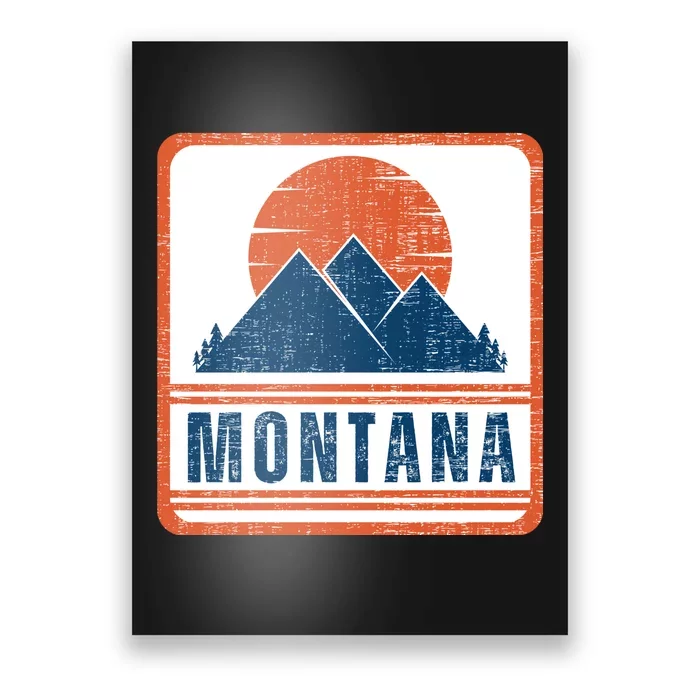 Retro Vintage Montana USA Mountain Gift For Men Poster