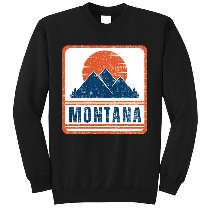 Retro Vintage Montana USA Mountain Gift For Men Tall Sweatshirt