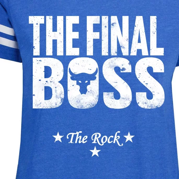 Rock Vintage Music Boss Final White Design Fun Music Lover Enza Ladies Jersey Football T-Shirt