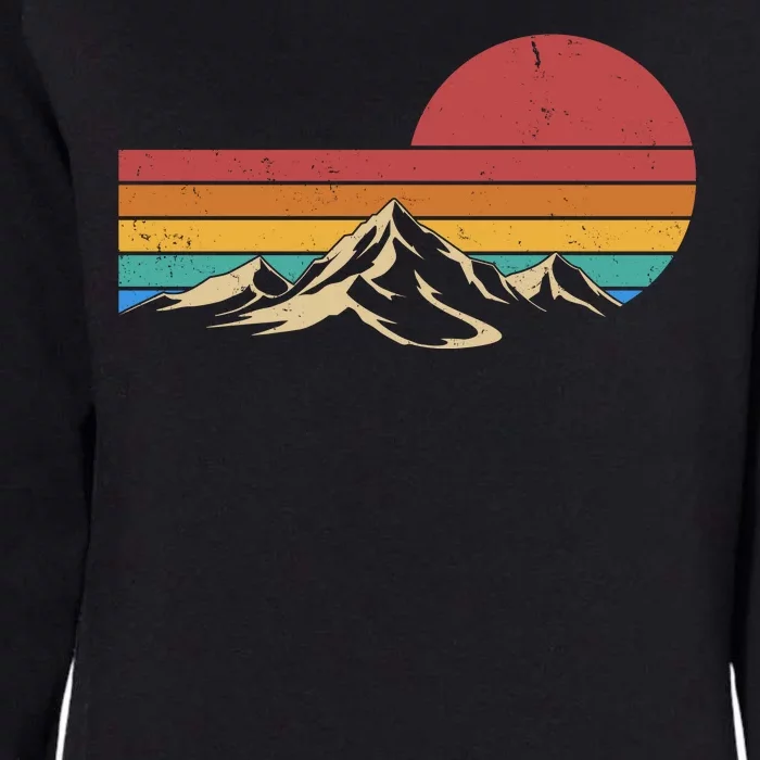 Retro Vintage Mountain Range Sunset Colors Womens California Wash Sweatshirt