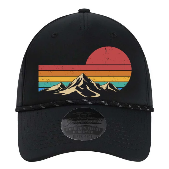 Retro Vintage Mountain Range Sunset Colors Performance The Dyno Cap