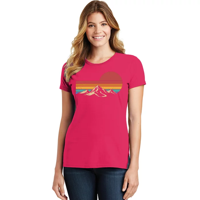 Retro Vintage Mountain Range Sunset Colors Women's T-Shirt