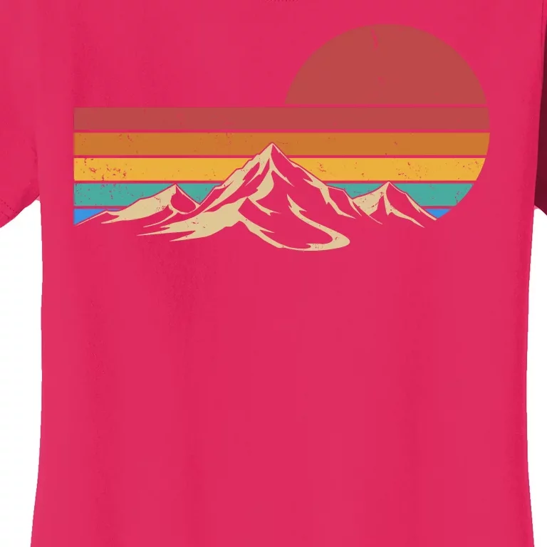 Retro Vintage Mountain Range Sunset Colors Women's T-Shirt