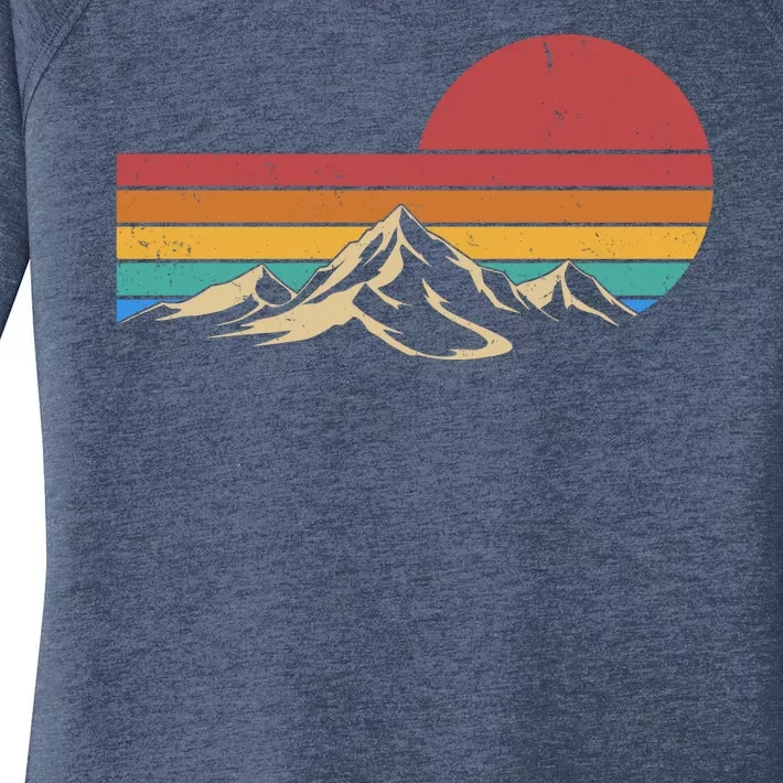 Retro Vintage Mountain Range Sunset Colors Women's Perfect Tri Tunic Long Sleeve Shirt