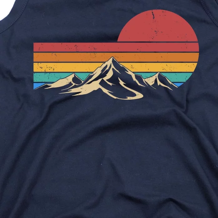 Retro Vintage Mountain Range Sunset Colors Tank Top