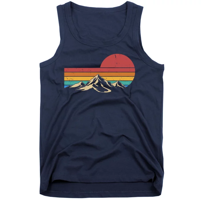 Retro Vintage Mountain Range Sunset Colors Tank Top