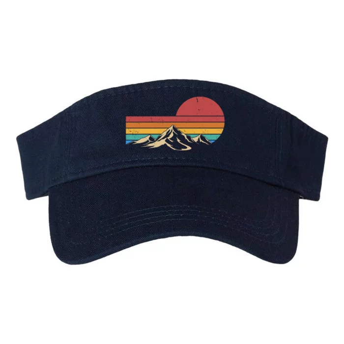 Retro Vintage Mountain Range Sunset Colors Valucap Bio-Washed Visor