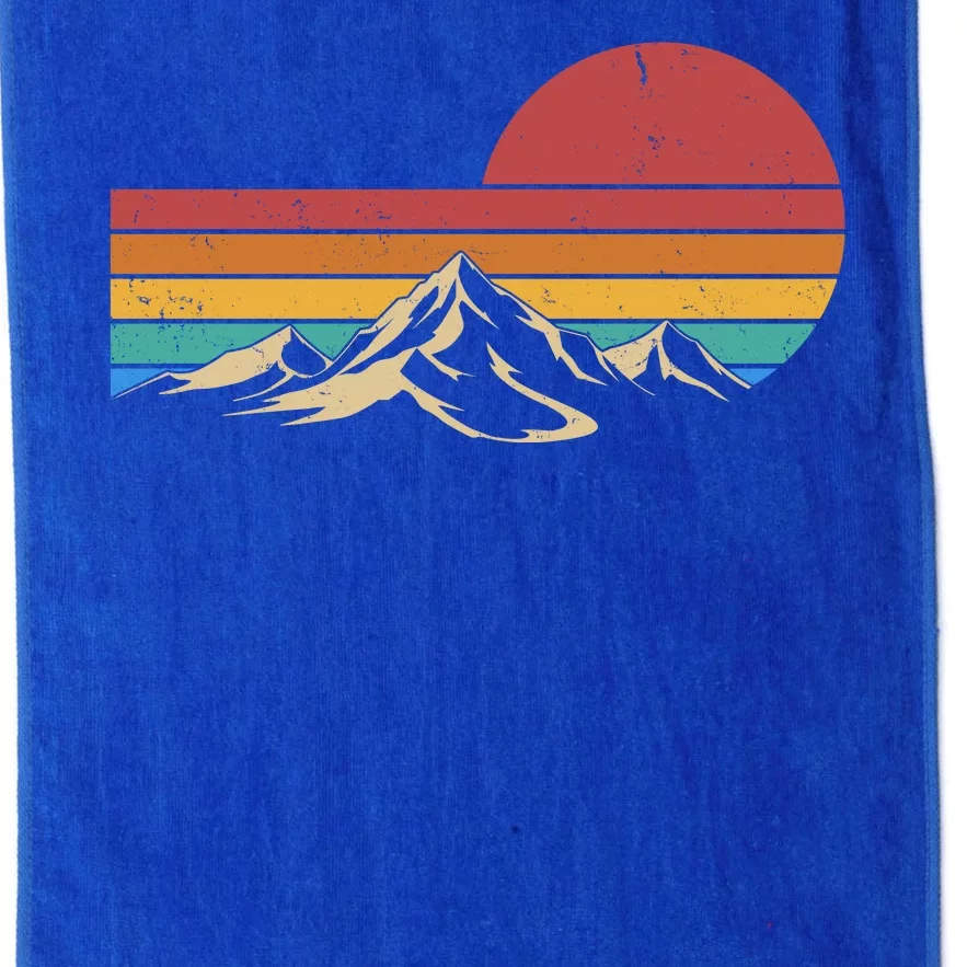 Retro Vintage Mountain Range Sunset Colors Platinum Collection Golf Towel