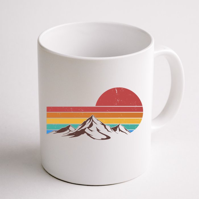 Retro Vintage Mountain Range Sunset Colors Front & Back Coffee Mug