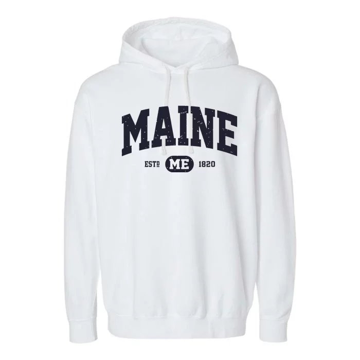 Retro Vintage Maine Garment-Dyed Fleece Hoodie