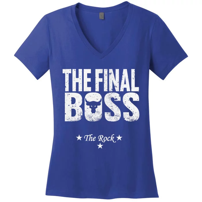 Rock Vintage Music Boss Final Women's V-Neck T-Shirt