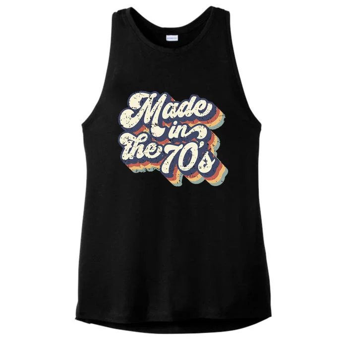 Retro Vintage Made In The 70's 1970s Born Birthday Day Gift Ladies Tri-Blend Wicking Tank