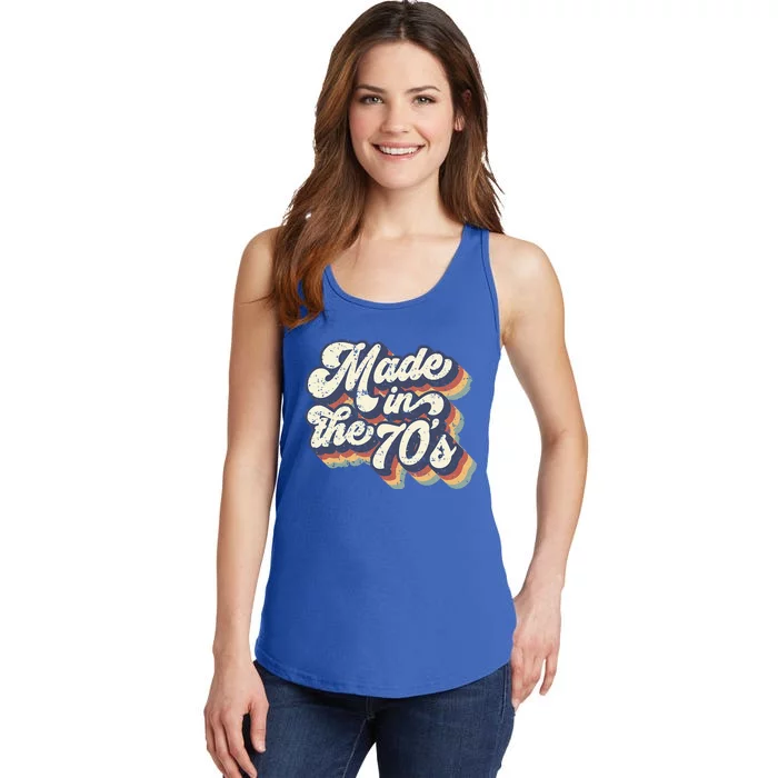 Retro Vintage Made In The 70s 1970s Born Birthday Day Gift Ladies Essential Tank