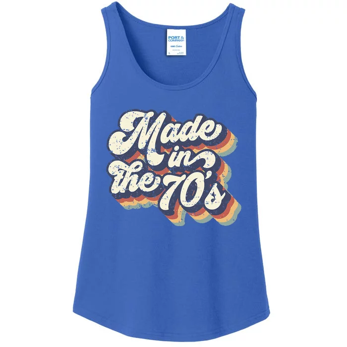 Retro Vintage Made In The 70s 1970s Born Birthday Day Gift Ladies Essential Tank