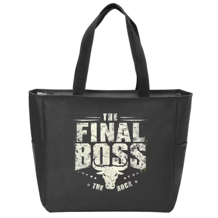 Rock Vintage Music Boss Final White Design Fun Music Lover Zip Tote Bag