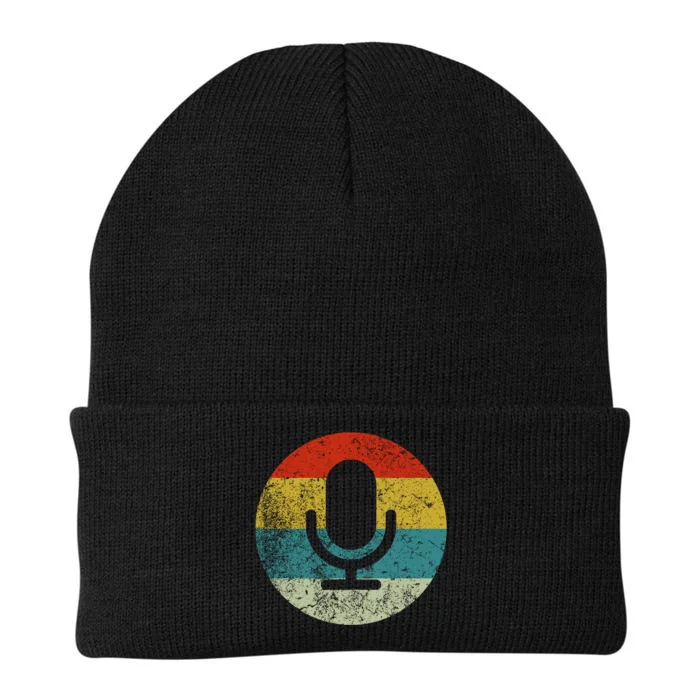 Retro Vintage Microphone Computer Icons Podcast Knit Cap Winter Beanie