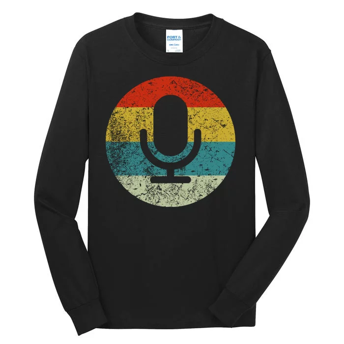 Retro Vintage Microphone Computer Icons Podcast Tall Long Sleeve T-Shirt