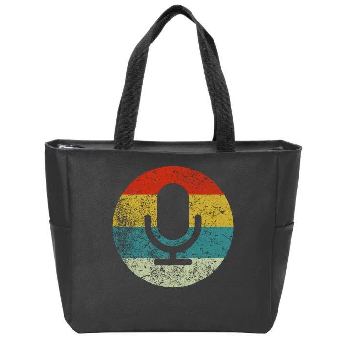 Retro Vintage Microphone Computer Icons Podcast Zip Tote Bag