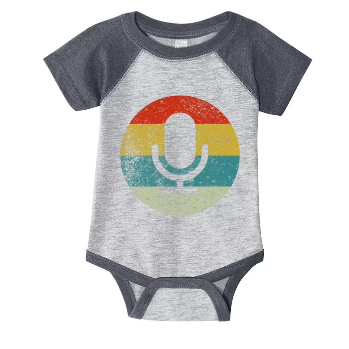 Retro Vintage Microphone Computer Icons Podcast Infant Baby Jersey Bodysuit