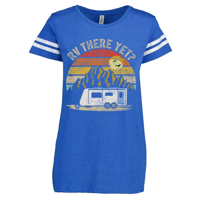 Retro Vintage Mountains Camping RV There Yet Enza Ladies Jersey Football T-Shirt