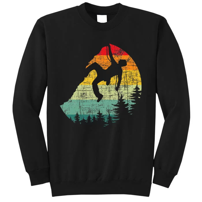 Retro Vintage Mountain Climber Rock Climbing Bouldering Tall Sweatshirt