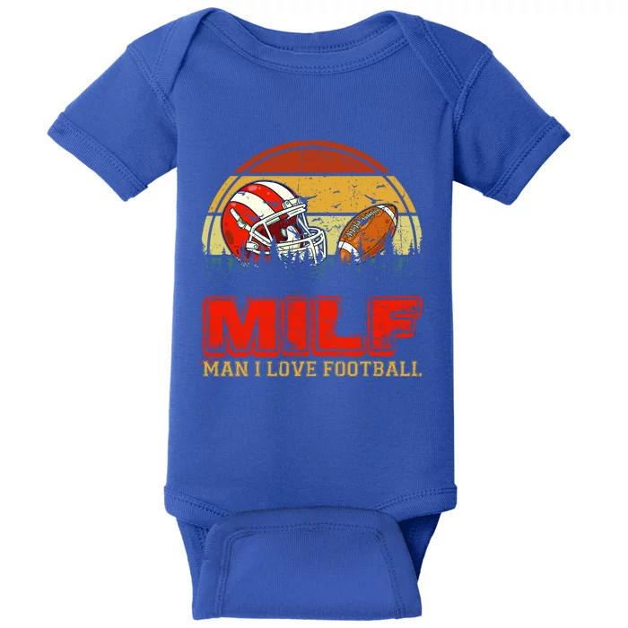 Retro Vintage Milf I Love Football Football Lovers Fans Gift Baby Bodysuit