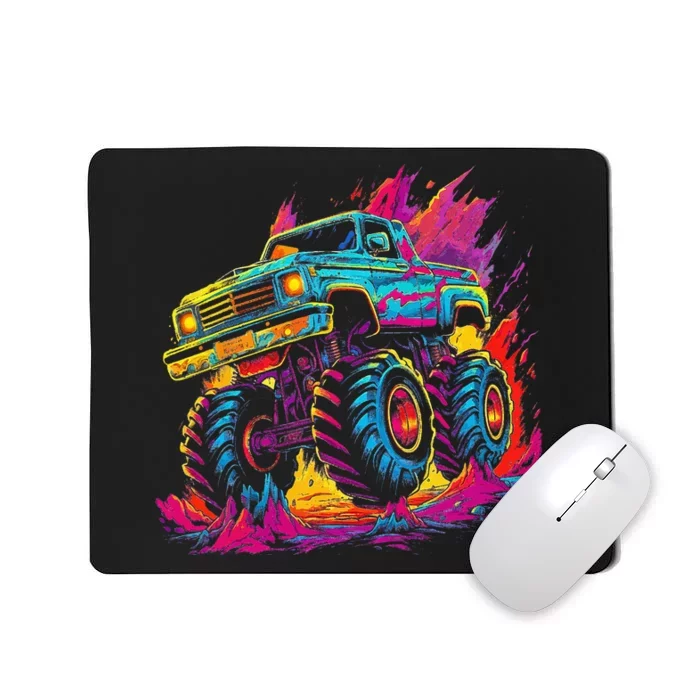 Retro Vintage Monster Truck Retro Sunset Monster Truck Mousepad