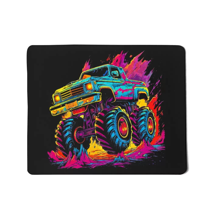 Retro Vintage Monster Truck Retro Sunset Monster Truck Mousepad