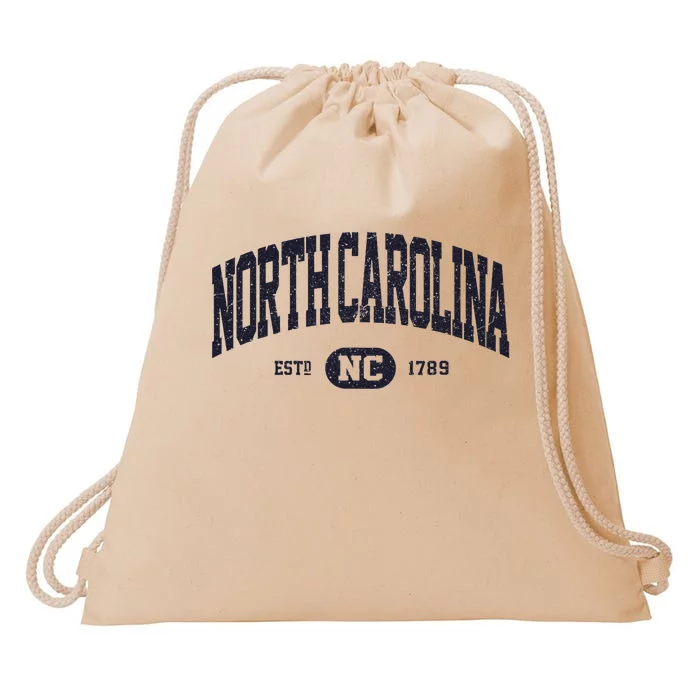 Retro Vintage North Carolina Drawstring Bag