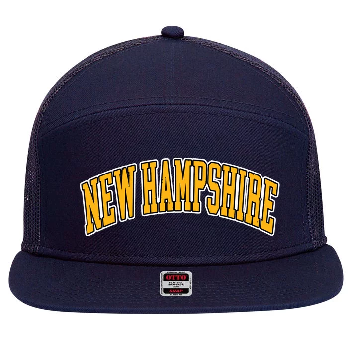 Retro Vintage New Hampshire States American Distressed Gifts 7 Panel Mesh Trucker Snapback Hat