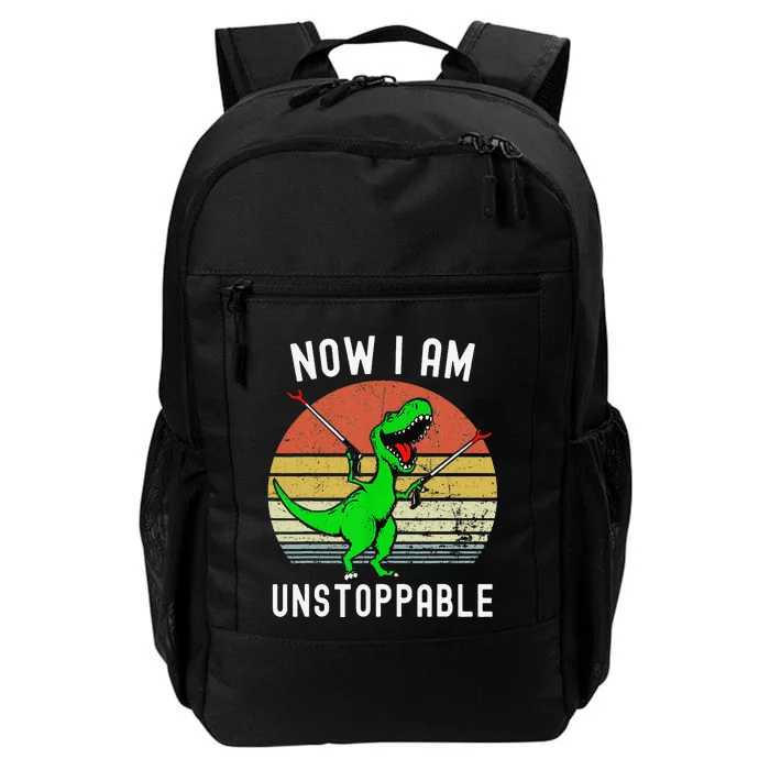 Retro Vintage Now I Am Unstoppable Trex Funny TRex Daily Commute Backpack