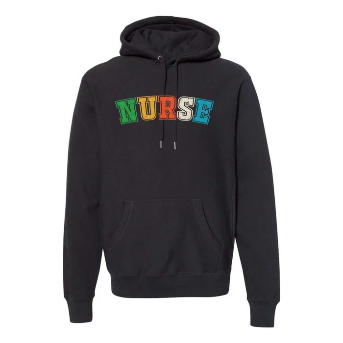 retro vintage Nurse, registred Nurse, LPN and nurse school Premium Hoodie