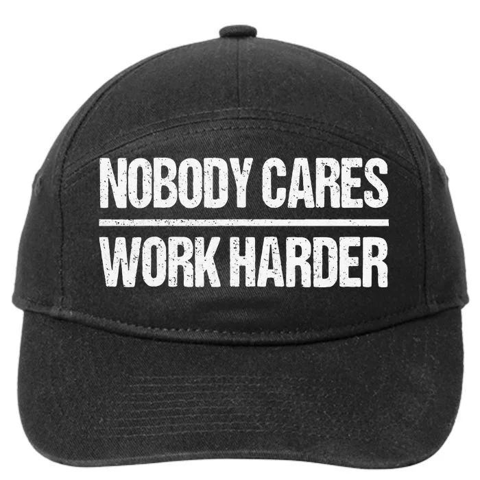 Retro Vintage Nobody Cares Work Harder 7-Panel Snapback Hat