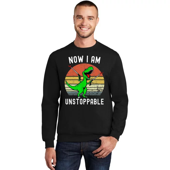 Retro Vintage Now I Am Unstoppable Trex Funny TRex Sweatshirt