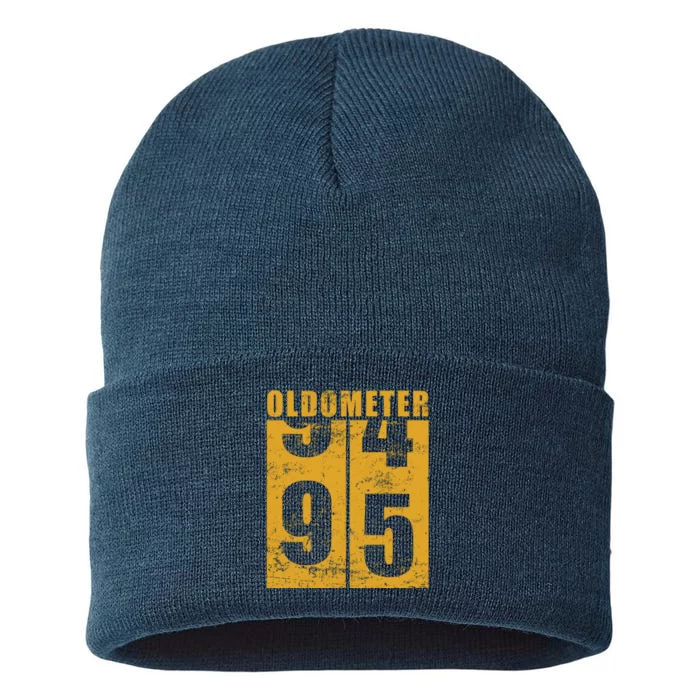 Retro Vintage Oldometer 95 Years Old Sustainable Knit Beanie